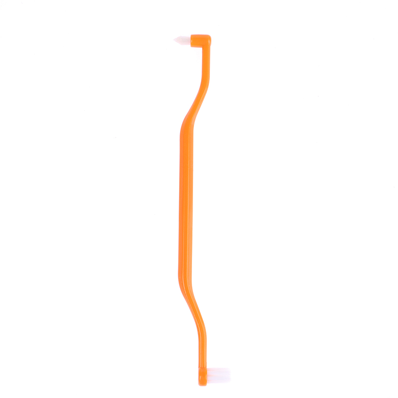 Cepillo Interdental de ortodoncia, cepillo de dientes suave de doble haz, herramienta de cuidado bucal, implante de cabello suave de cabeza pequeña para adultos: Oro