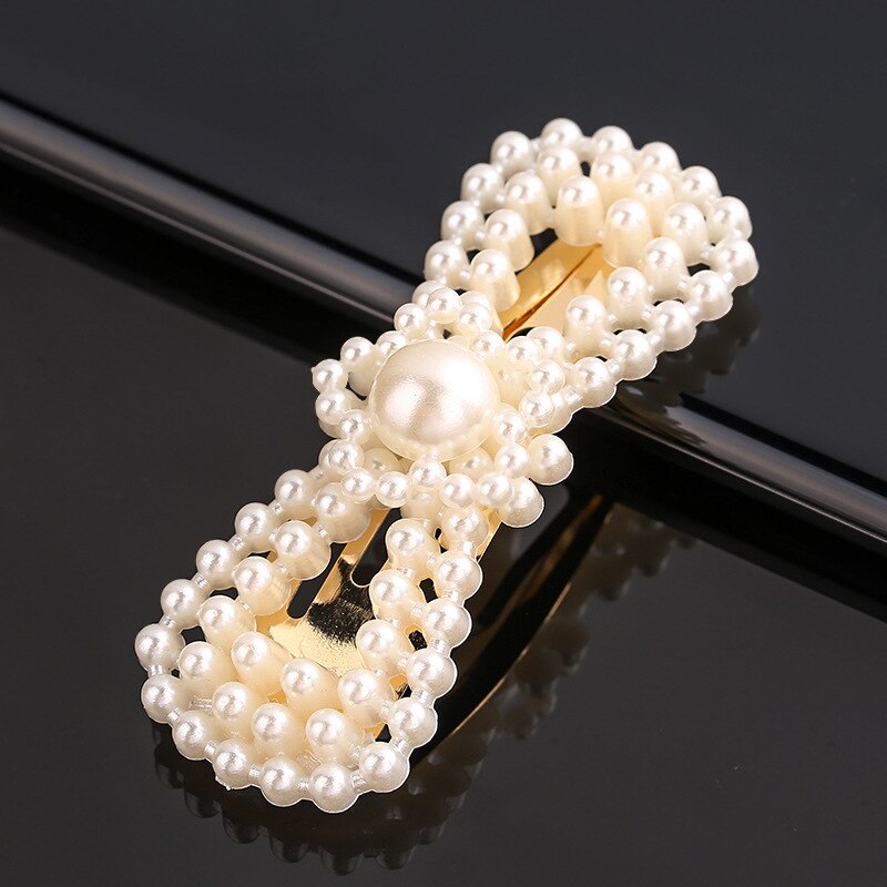 Neue Koreanische Simulierte Perle Barrettes Perlen Geometrische Frauen Haar Clip Griffe Mädchen Schmuck Haar Stifte Haar Zubehör