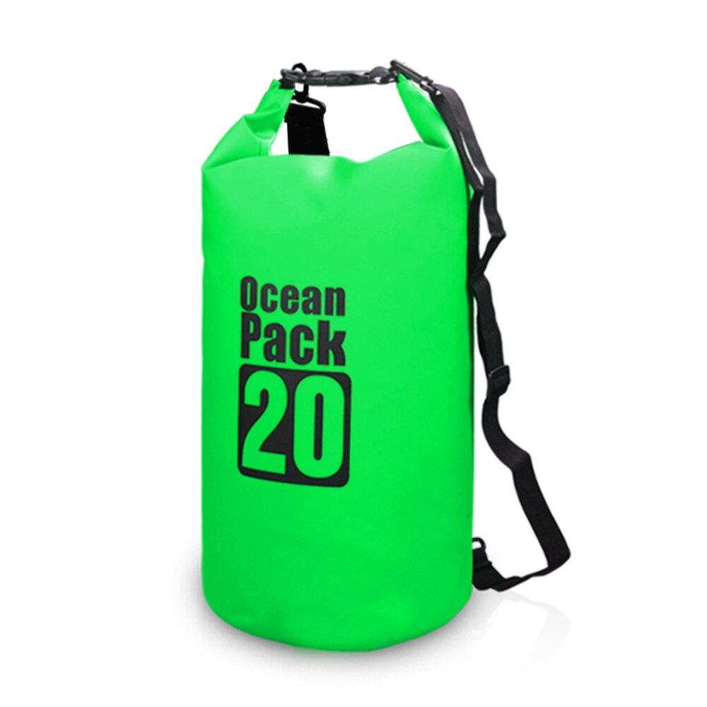 10L /15L /20L /30L Outdoor Waterproof Dry Backpack Water Floating Bag Roll Top Sack for Kayaking Rafting Boating River Trekking: Green 20L