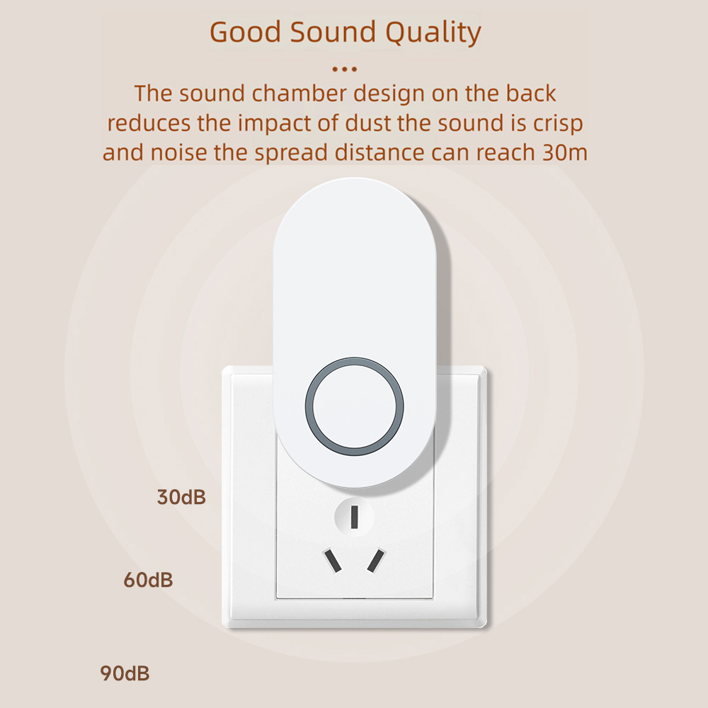 Home Waterproof Battery Free Self Generating Power Doorbell With 60 Ringtones And High Volume AC Electronic Wireless Door Bell