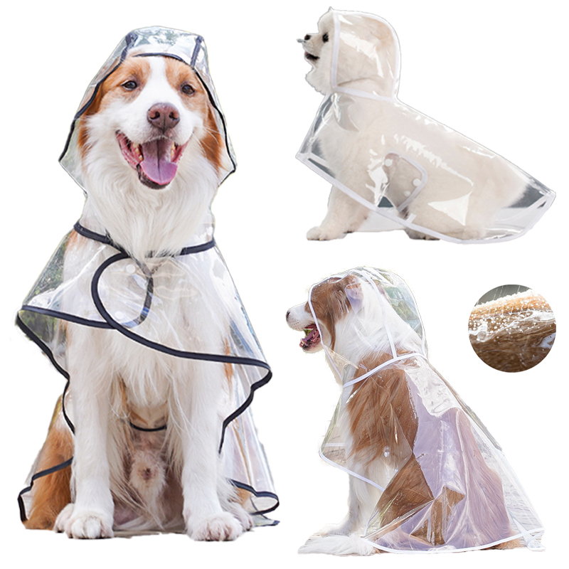 Pet Raincoat Puppy Dog Transparent Rainwear for Small Medium Large Dogs Puppy Rain Poncho Pet Supplies Dogs Waterproof Clothes
