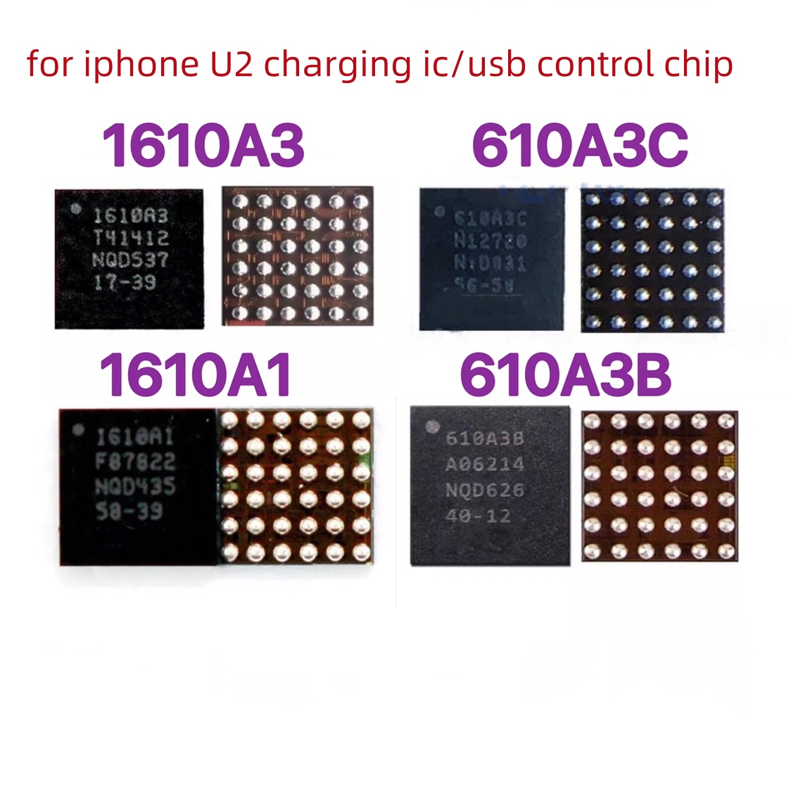 Alideao-USB Charging Tristar U2 IC for iPhone 5s 6 6S 7 8 X XS 1112 13 14 1610A1 1610A2 1610A3 610A3B 612A1 614A1 1616A0 10Pcs