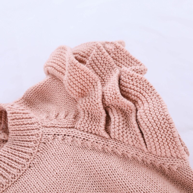 Baby Knitted Jumpsuit Autumn Winter Girl Warm Wool Sweater Baby Girl Fart Romper Toddler Children's Clothing