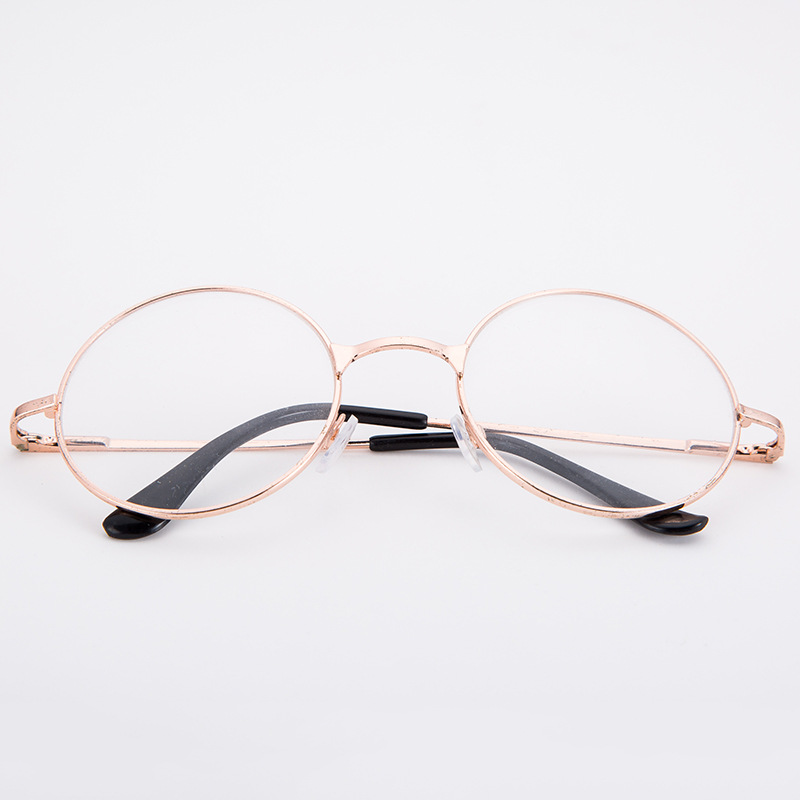 Mann kvinne retro butikk runde briller gjennomsiktig metall brilleinnfatning overdimensjonert rund sirkel brille