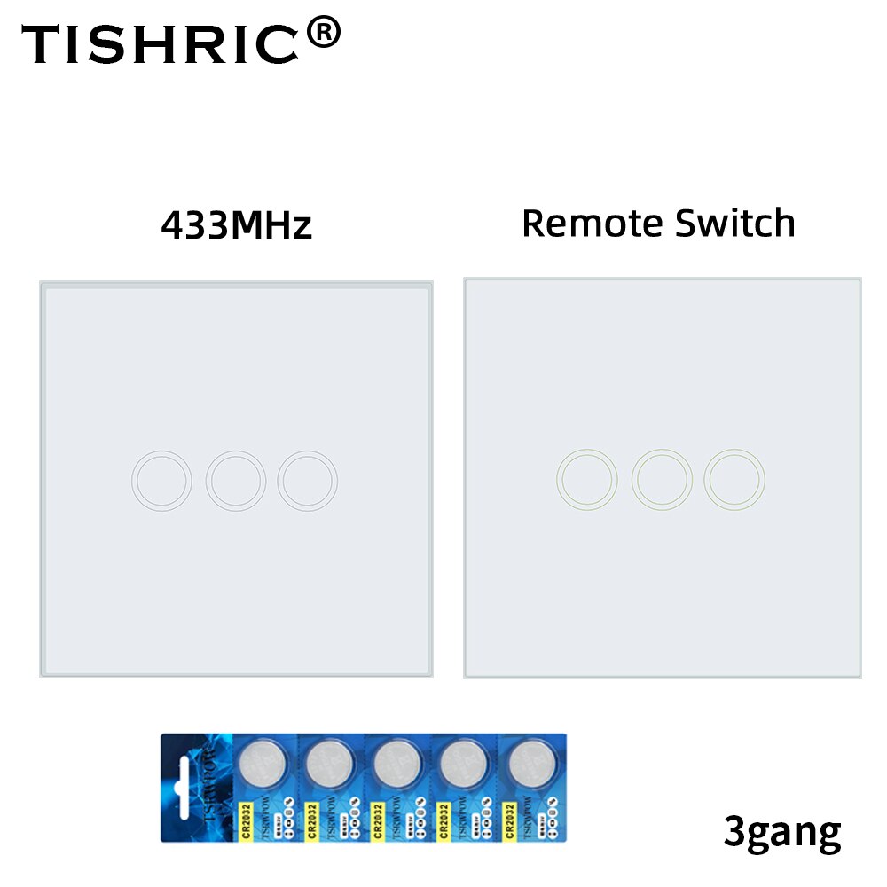 TISHRIC-mando a distancia inalámbrico Universal, Panel de pared 86 TRANSMISOR DE RF 1/433 entradas, compatible con SONOFF RF/T1/4CH/TX Smart Home, 2/3 MHz: 4CH pror2 and RC