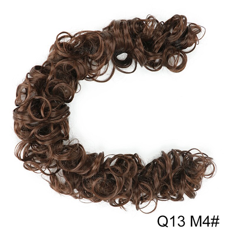 Elastic Rubber Band Curly Chignon Updo Cover Hair Bun Chignon Hair Synthetic Hairpiece Twining Ponytail Hair Extensions: Q13-M4