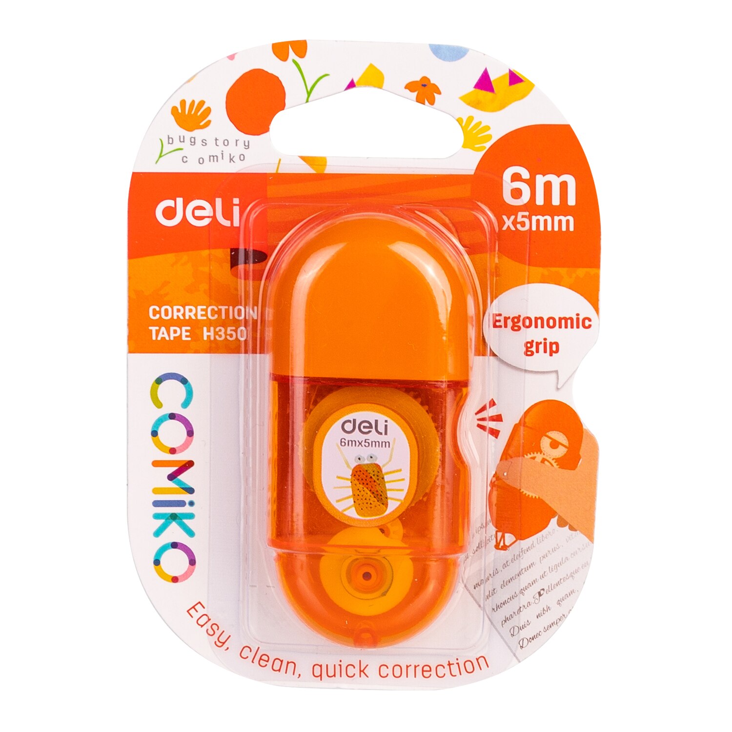 Deli Draagbare Correctie Tape Kawaii Wit Out Corrector Relatiegeschenk Briefpapier Studentenprijs School Office Supply EH350: 6m Orange