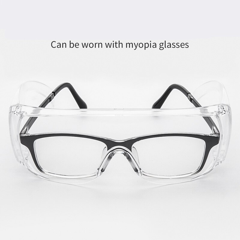 PC hard transparent dustproof eye protection safety goggles anti-pollution light glasses for outdoor work in factory lab