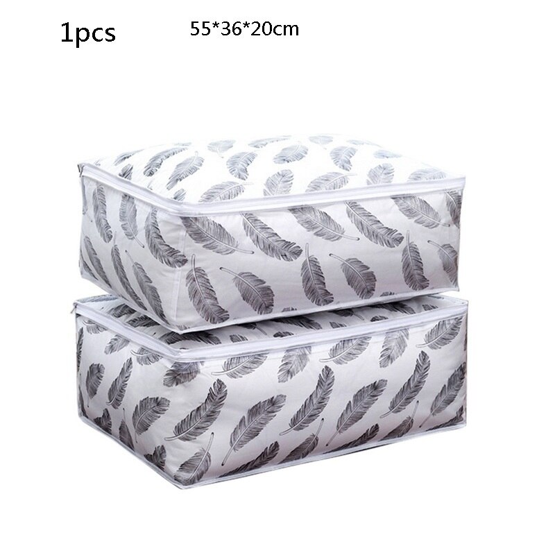 Folding Storage Box Dirty Clothes Collecting Case Non Woven Fabric With Zipper Moisture-proof Toys Quilt Storage Box: 55x36x20cm  A