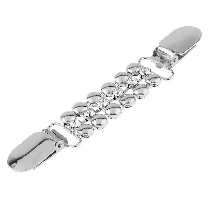 Pince de chandail européenne et américaine chaude placage bec de canard boucle vêtements chaîne Cardigan pince vêtements décoration fournitures: silver
