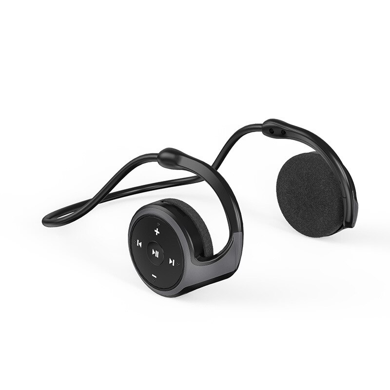 A23 Bluetooth headphones MP3 Player FM Radio 10H Bluetooth earphone comfortable bluetooth headset wireless headphones with mic: Black