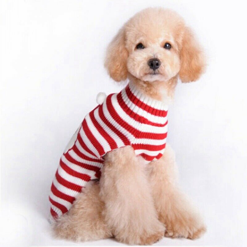 Vinter hund sweater tøj varm jule strikket sweater til små hunde kæledyr tøj frakke s-xxl