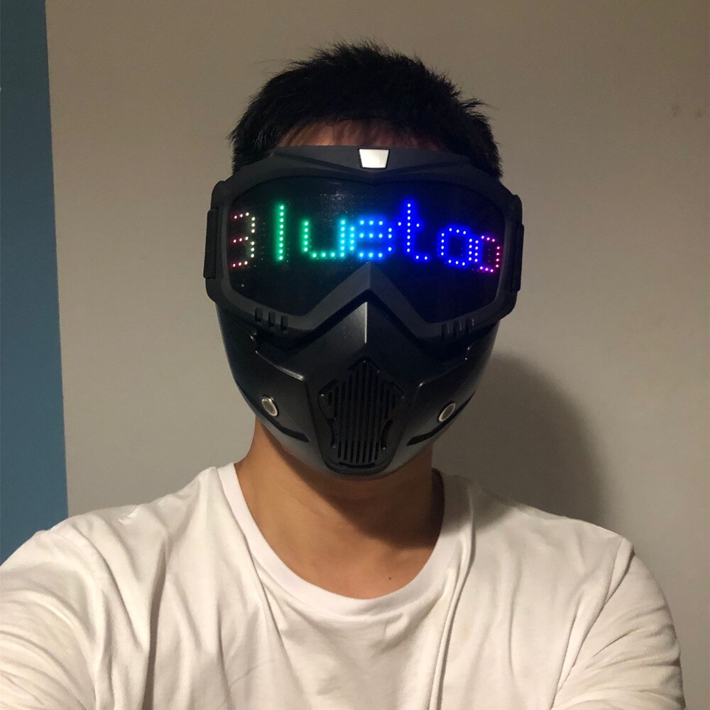 Detachable Bluetooth App Led Mask Party Magic Flash Carnival Led Matrix Display Board Programmable Text Animation Light Glasses