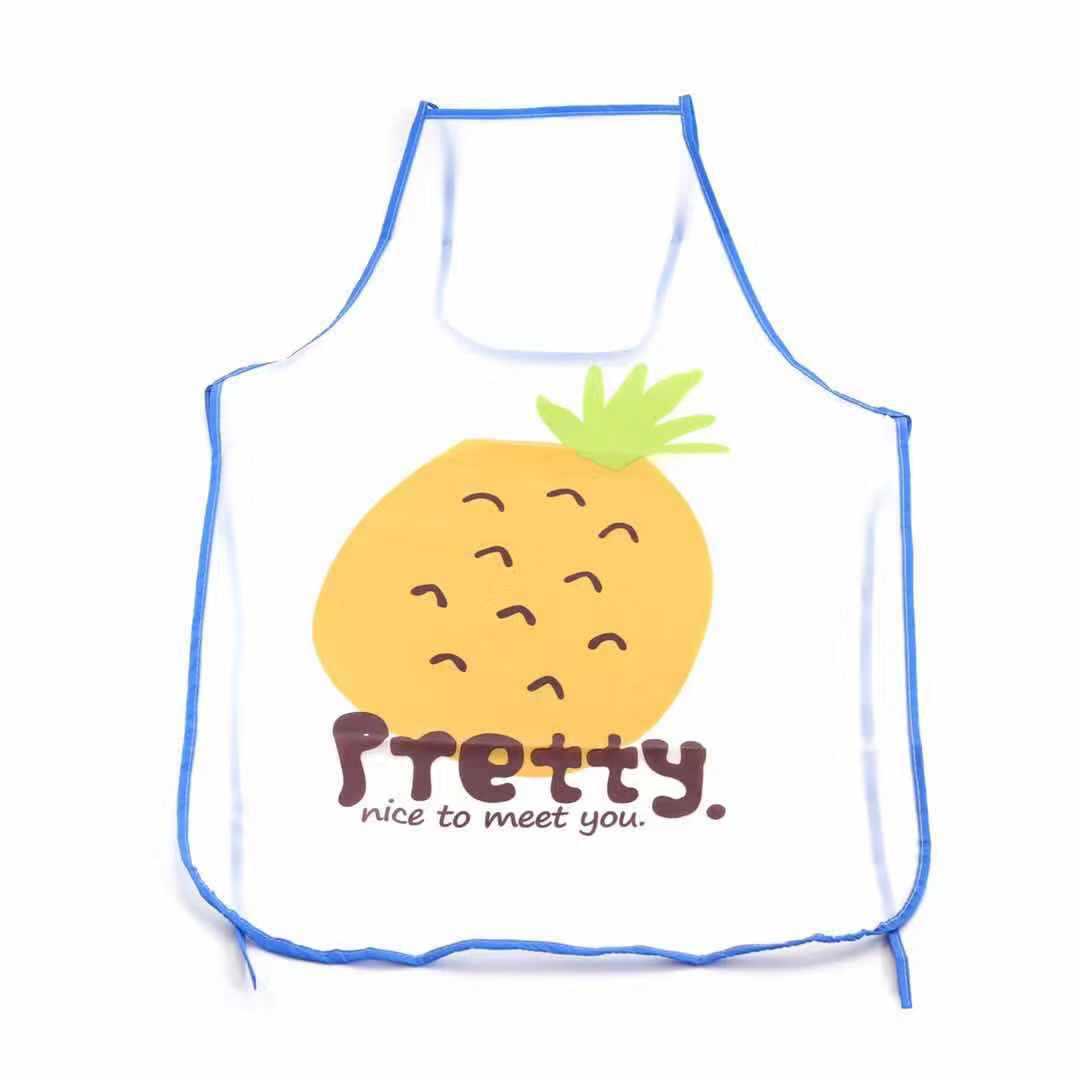 Cartoon fruit PVC Waterproof Apron Kitchen Restaurant Cooking Bib Aprons for Chef Butcher BBQ Baking Catering Pub Kids funny bib: pineapple