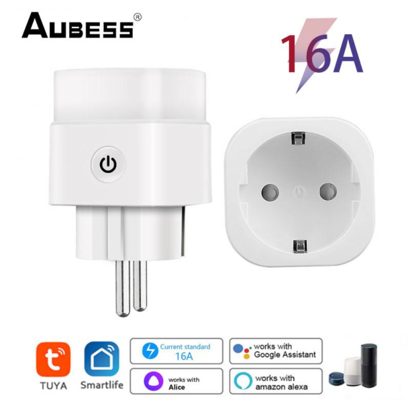 WiFi inteligentna wtyczka 16A/20A ue gniazdo kontrola mocy głosu monitor wyczucie czasu Tuya inteligentne życie APP praca z Alexa Google Dom asystent: 16A / 2szt
