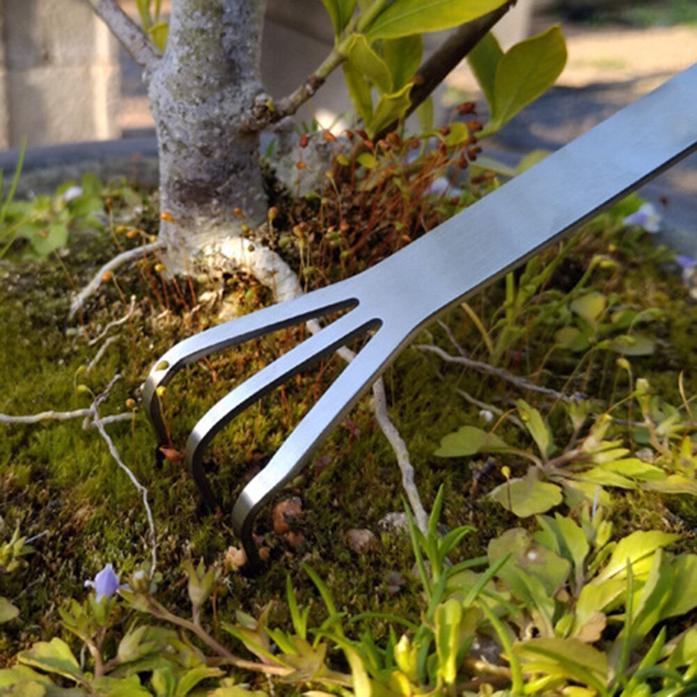 Bonsai plante rustfrit stål rod rive fast jord hjem 2 in 1 mix-funktion haveredskaber blomst holdbar praktisk pincet