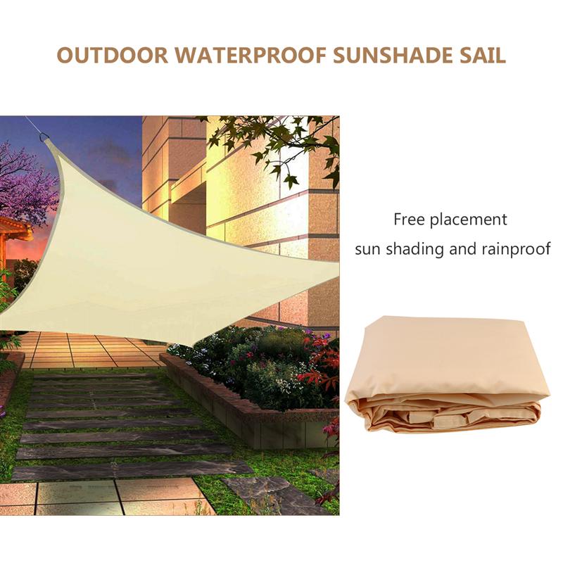 Triangle Sun Shade Sail Polyester Canopy Waterproof UV Block For Garden Swimming Pool