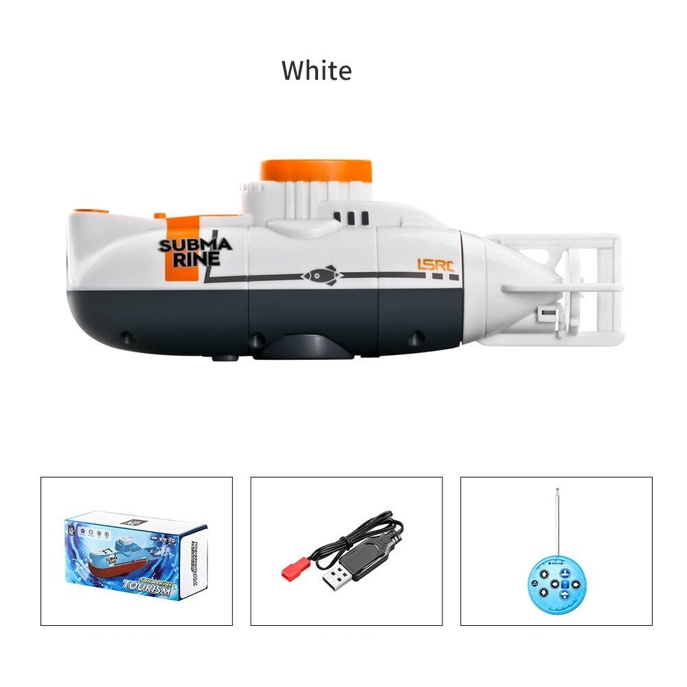 Mini Rc Submarine 6CH Radio Control Submarine Hover Functie Speelgoed Voor Aquarium Fish Tank Usb Oplaadbare Kids Kinderen: Grijs