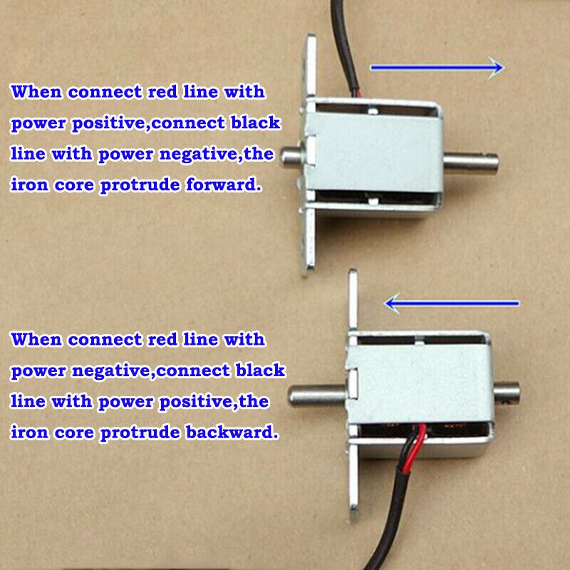 DC12V Mini Push Pull Solenoid Electromagnet - 4mm Stroke, Spring Magnet Rod