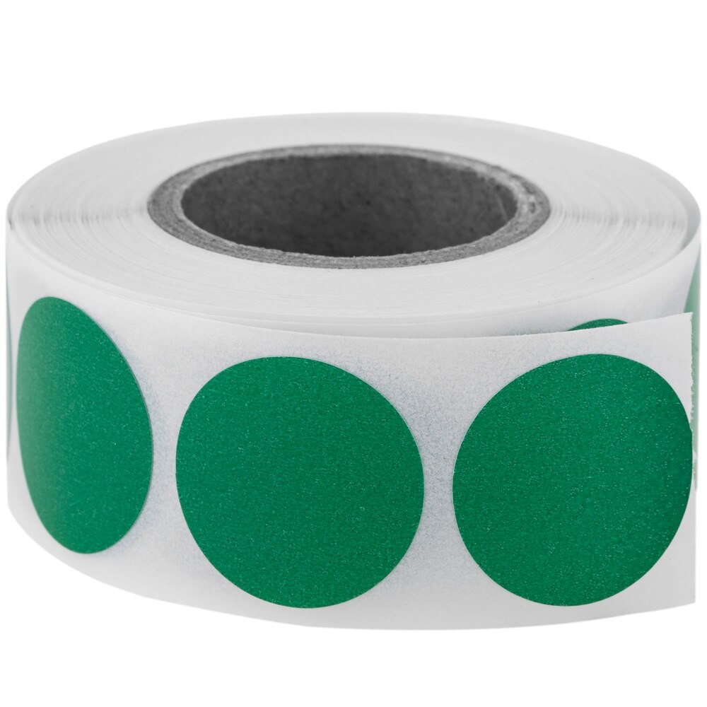 PrimeMatik-500 roll green round adhesive labels 19 mm