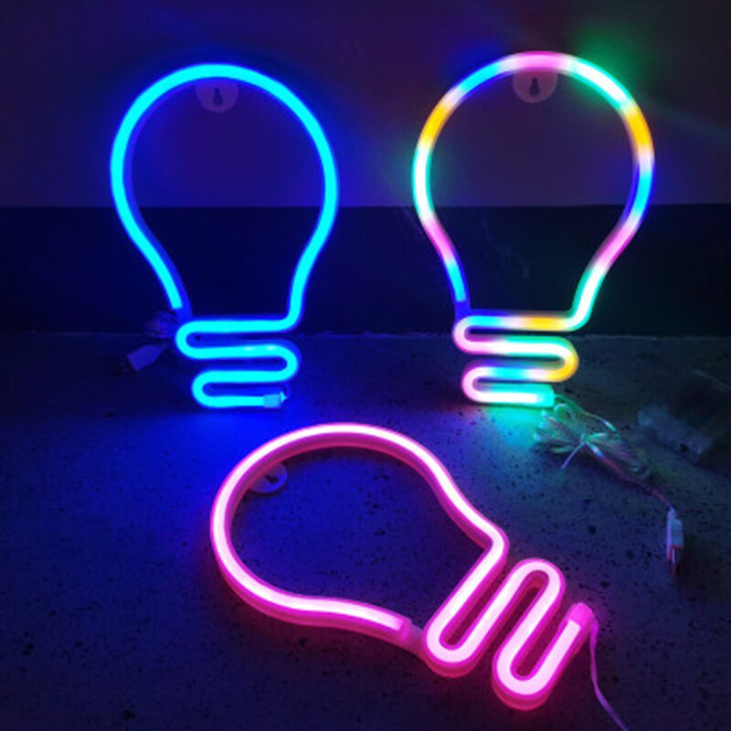 Led Neon Gloeilamp Vorm Neon Teken Lichten Idee Lampen Neon Led Lamp Wandlampen Voor Esthetische Room Decor