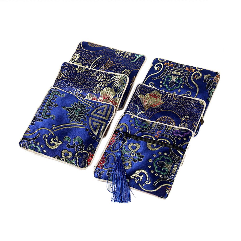 Classic Chinese Embroidery Jewelry Bag Storage Organizer Small Pouch Handmade Embroideries Earphone Bag: 4 one piece