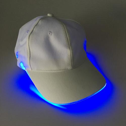 Sombrero Color sólido LED luminoso sombrero de béisbol de Navidad gorra de pico al aire libre ropa accesorio para el sombrero de amigo: White Blue Light