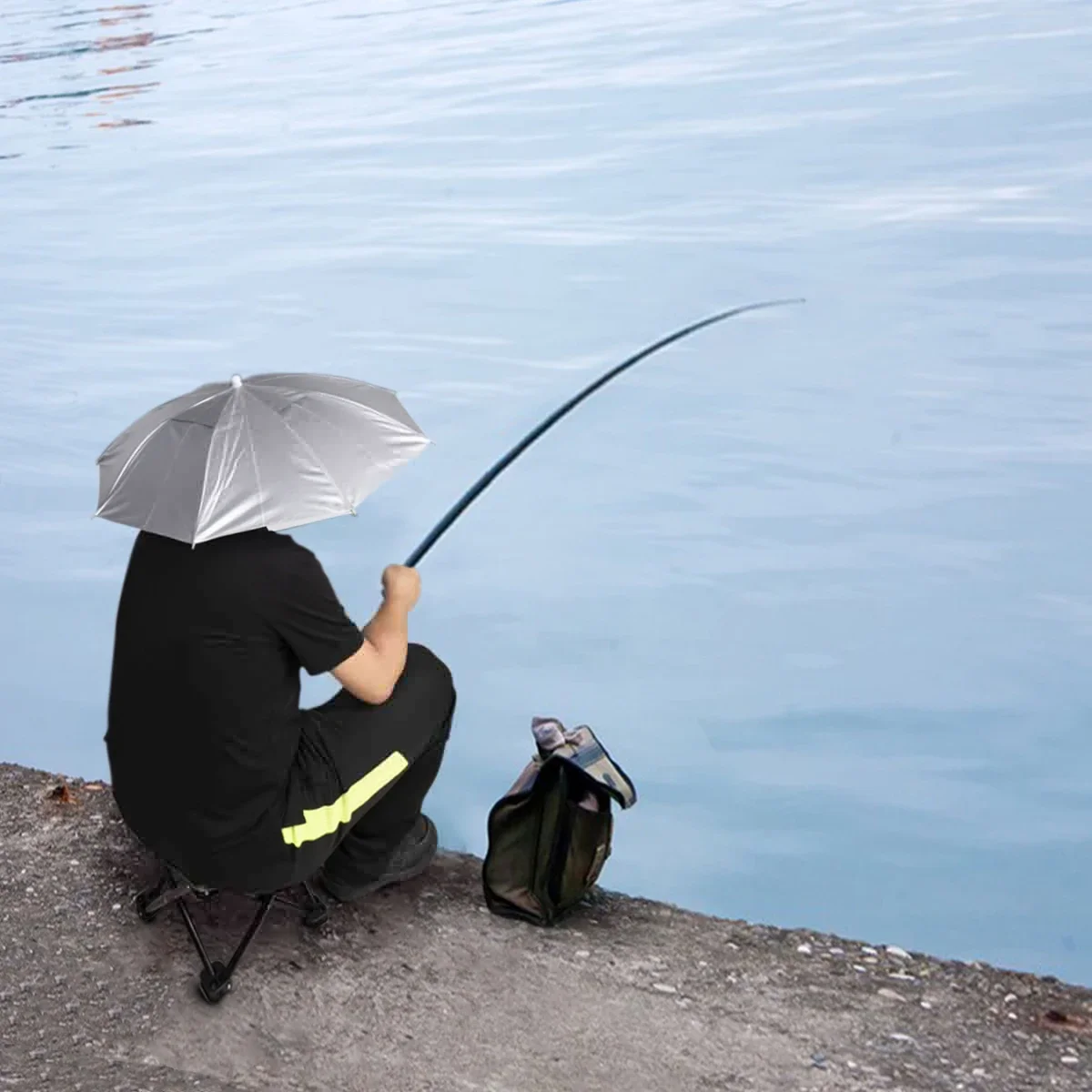 Chapeau parapluie de pluie portable, pliable, pare-soleil d'extérieur, imperméable, pour camping, pêche, sauna, casquette, couvre-chef de plage, accessoire