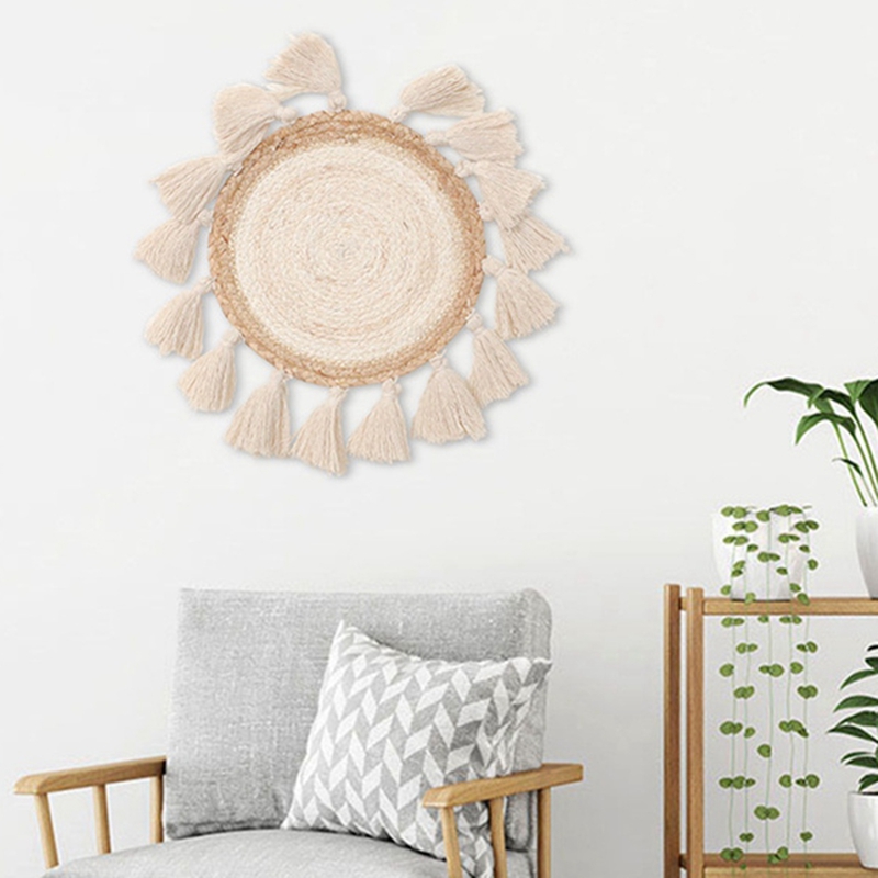 30Cm Macrame podstawki mata na kubki tkane dekoracje ścienne kosze ścienne wiszące małe Boho ściana artystyczny dom dekoracje