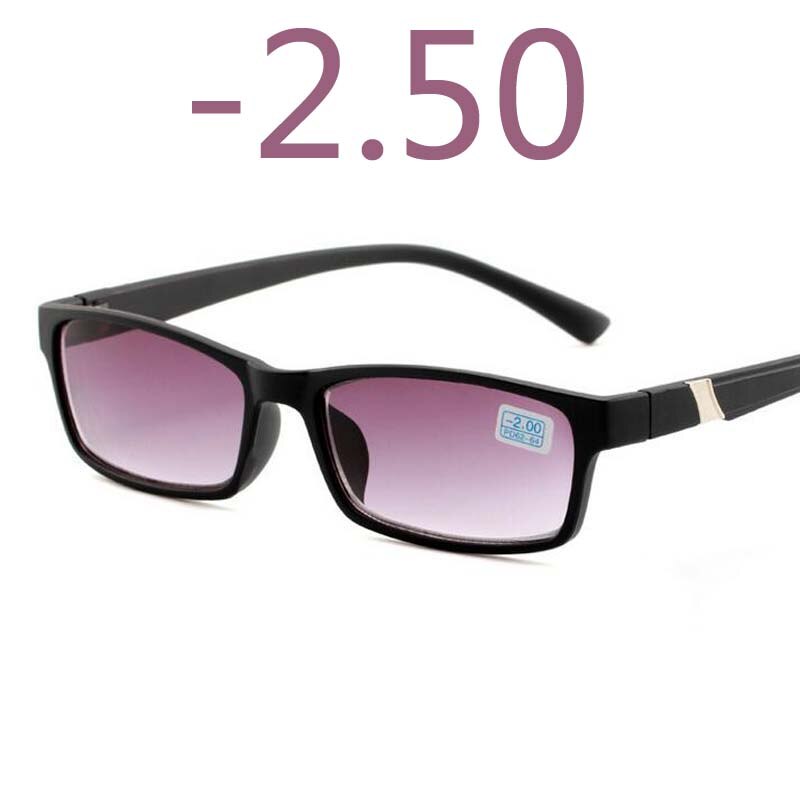 -1 -1.5 -2 -2.5 -3 -3.5 -4 -4.5 -5 -5.5 -6.0 Plastic Frame Hars Lens Afgewerkt Bijziendheid Bril Mannen Vrouwen Kortzichtig Brillen: Gray lens -250