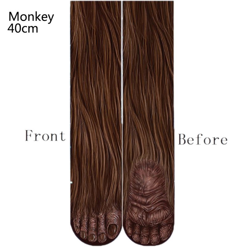 Neue 3D Druck Erwachsenen Tier Pfote Socken Unisex Crew Katze Lange Aktien Elastische Atmungsaktive Socke Hund Pferd Zebra Schwein Katze pfote