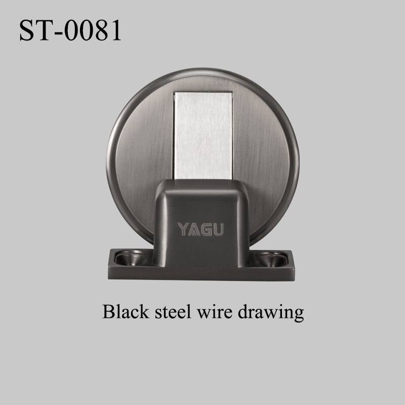Gold Magnetic Door Stopper Black Magnet Door Stops Nickel Holder Hidden Catch Floor Bronze Doorstop for Toilet: Brushed black steel