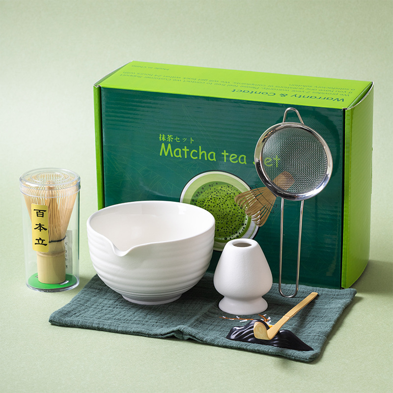 Ensemble de fabrication de Matcha japonais, brosse Matcha en bambou, bol Matcha exquis, boîte avec fouet, outils à thé somptueux, grands , 1 à 7 pièces: Or