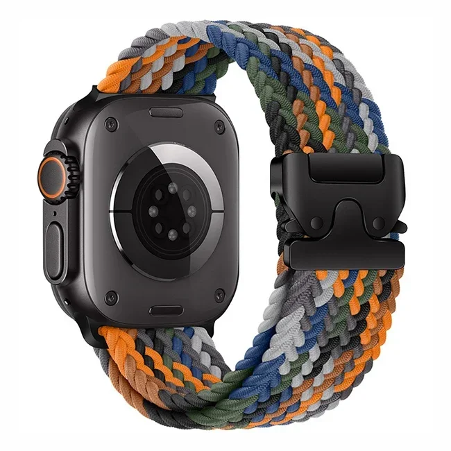 Bracelet tressé pour Bracelets de montre Apple 40 mm 44mm 46mm 42mm 49mm 45mm 41mm 38mm Bracelet IWatch série 10 SE 9 8 7 6 Ultra 2 bandes: MAUVE FUMEUX / 16mm