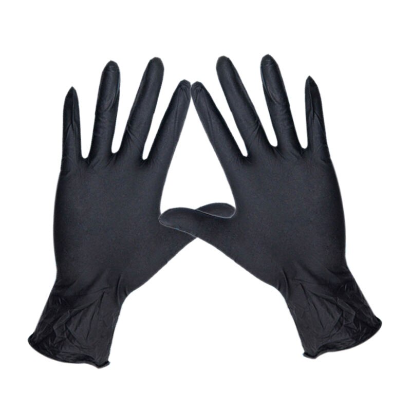 100 Stuks Wegwerp Nitril Handschoenen Werk Handschoen Voedsel Prep Koken Handschoenen/Keuken Voedsel Waterdichte Service Schoonmaak Handschoenen Zwart