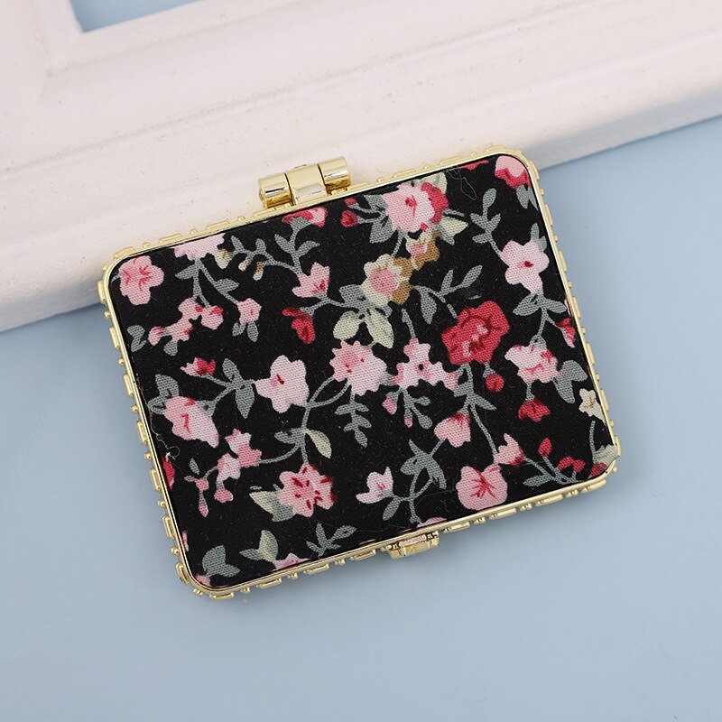 Mini Makeup Compact Pocket Floral Mirror Portable Two-side Folding Make Up Mirror Women Vintage Cosmetic Mirrors For: 12