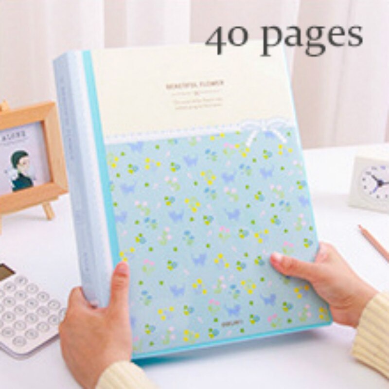 30/40/60 pagina's  a4 map tas waterdichte meerlaagse inleg documenten organizer tas papier opbergdoos muziekpartituur clip doos: 40 pagina's blauw