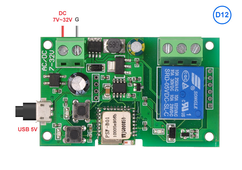 Sonoff Smart Remote Control DIY Remote Wireless Switch Universal Module 1ch DC 5V 12V 32V Wifi Switch Timer for Smart Home: dc12v