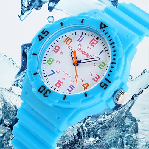 Casual Children Jelly Watch Girls And Boys Quartz Silicone Baby Waterproof Kids Watch Girl Wristwatch Reloj Relogio: Light Blue