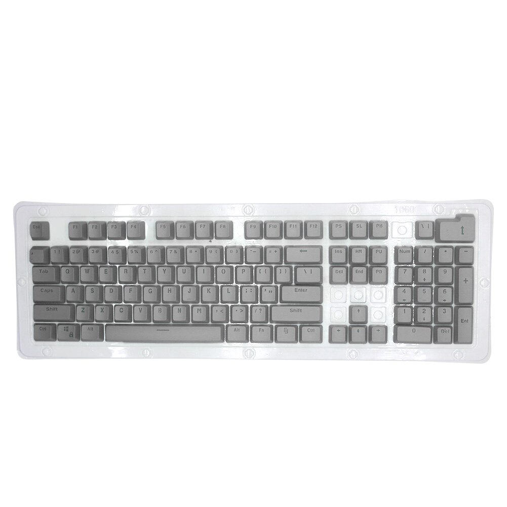 18x6.5inch 104pcs Double Shot Translucent PBT Spacebar Keycaps For Cherry/Kailh/Gateron/Outemu/Mx Mechanical Keyboard Keycap Set: Grey