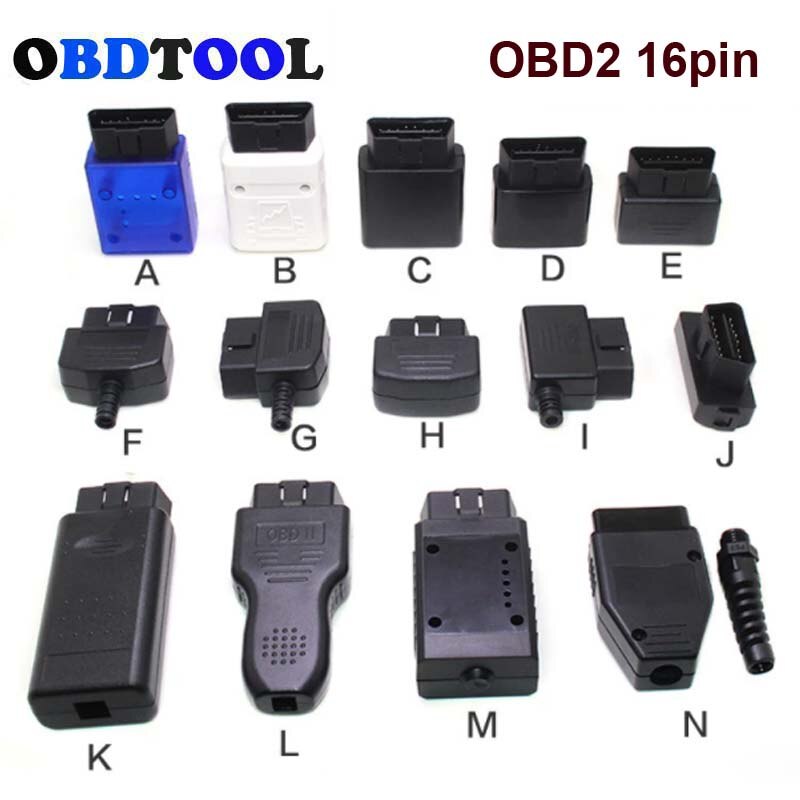 12 Types Option J1962 Male Connector 12V Car OBD Shell Plug with Screws OBD2 16pin OBD DIY Assemble Diagnostic Interface Socket