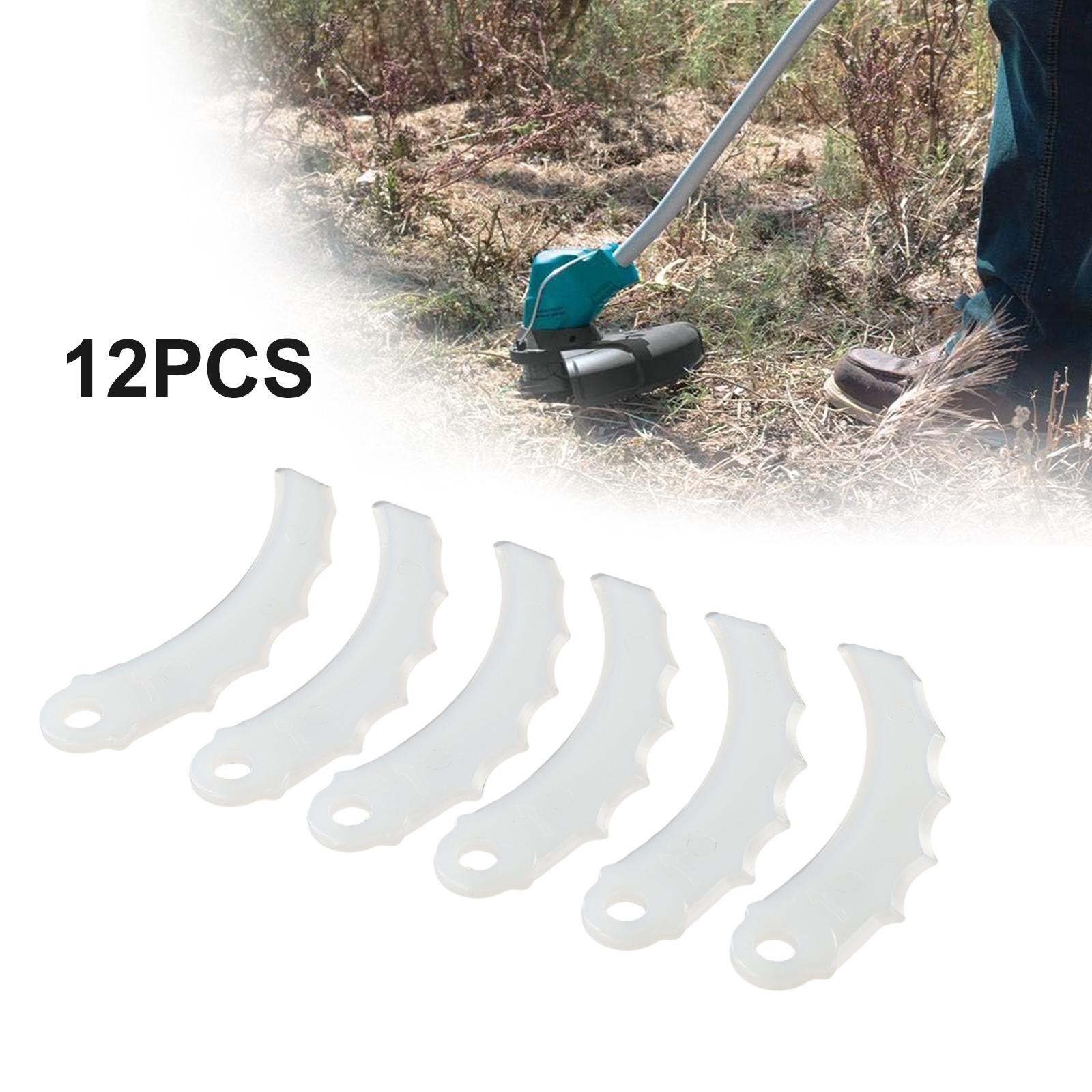 12Pcs Plastic Blade For-Makita 198426-9 255MM Blades For Cordless-Grass Trimmer Garden Timmer Tool Parts Replacement Garden Tool