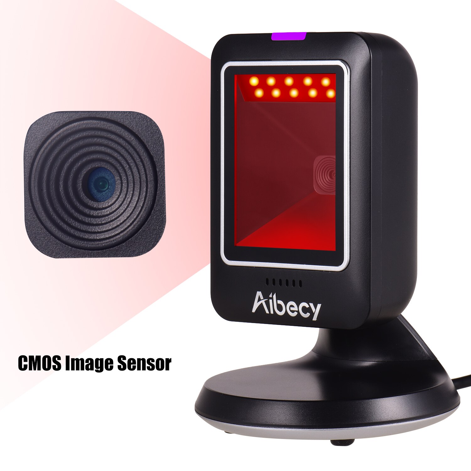 Aibecy MP6300Y 1D/2D/QR Omnidirectionele Barcode Scanner USB Bedrade Bar Code Reader Cmos Hand-Gratis