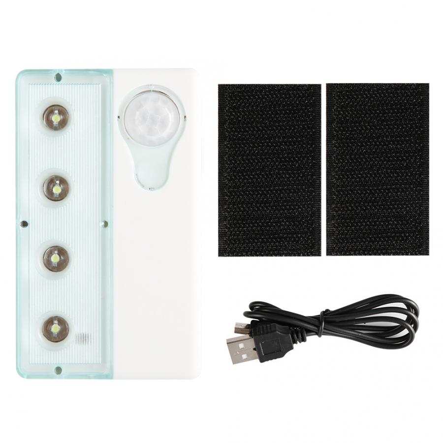 4 LED PIR Motion Sensor Infrared Induction Safety LED Corridor Stair Emergency Light USB Charging PIR Light