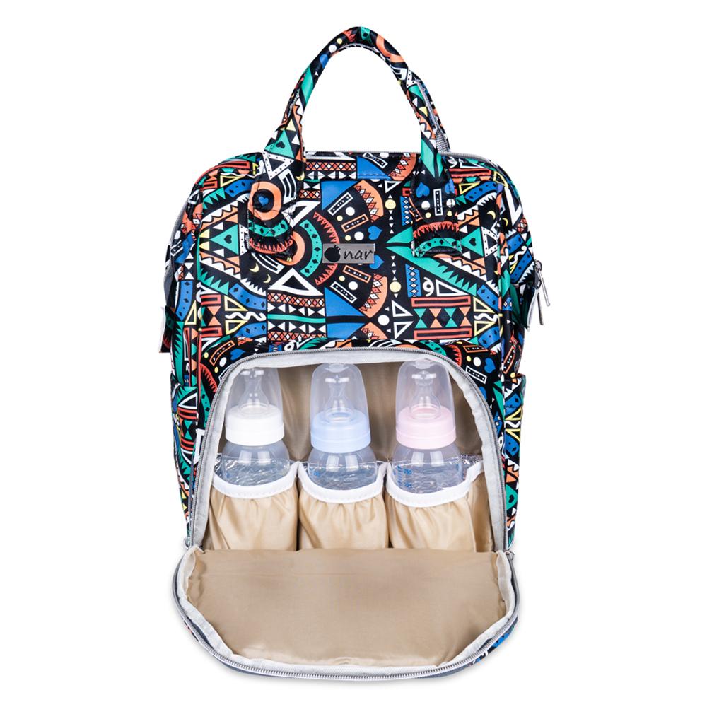 Nar Baby Diaper Bag - Organiser - Faux Leather - Ethnic Patterned - Rainbow Model: Default Title