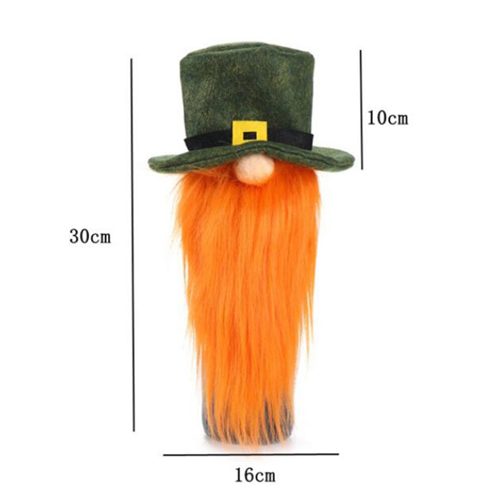 Père noël barbe tresse chapeau bouteille de vin couverture noël décoration ornement