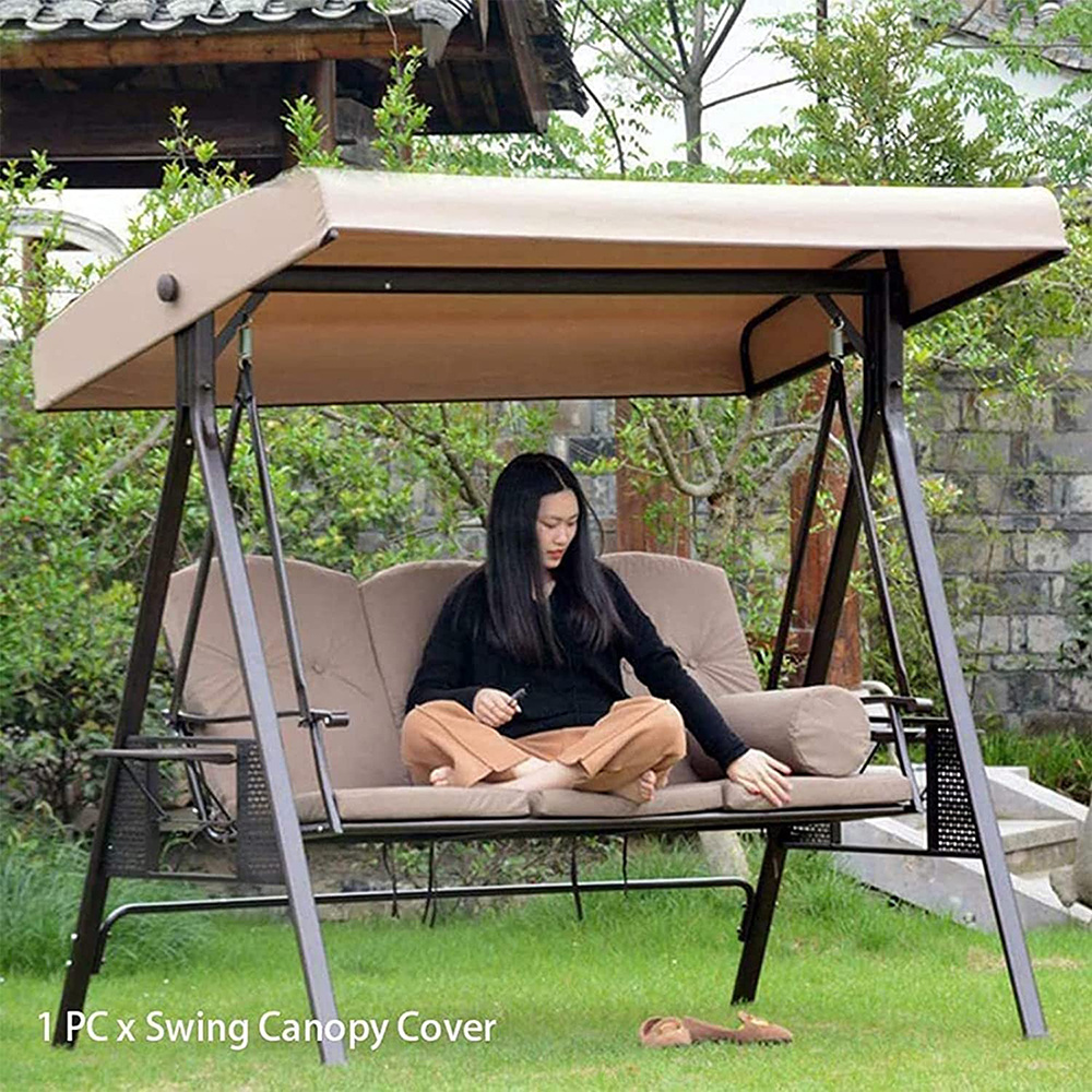 Swing Cover Waterproof Replacement Garden Canopy Top Bench Sun Protection Outdoor UV Protection Awning Sunshade Only Shelter