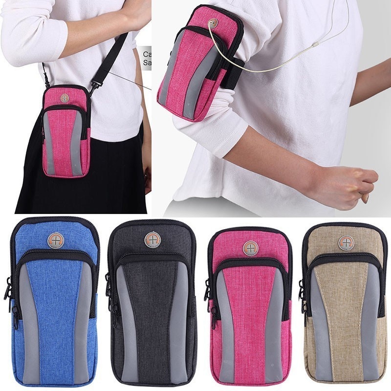 Małe męskie damskie torby gimnastyczne dla kobiety na rękę Crossbody torebka nadgarstek ramię zespół pas talia telefon portfel Obudowa torba na ramię dla Iphone