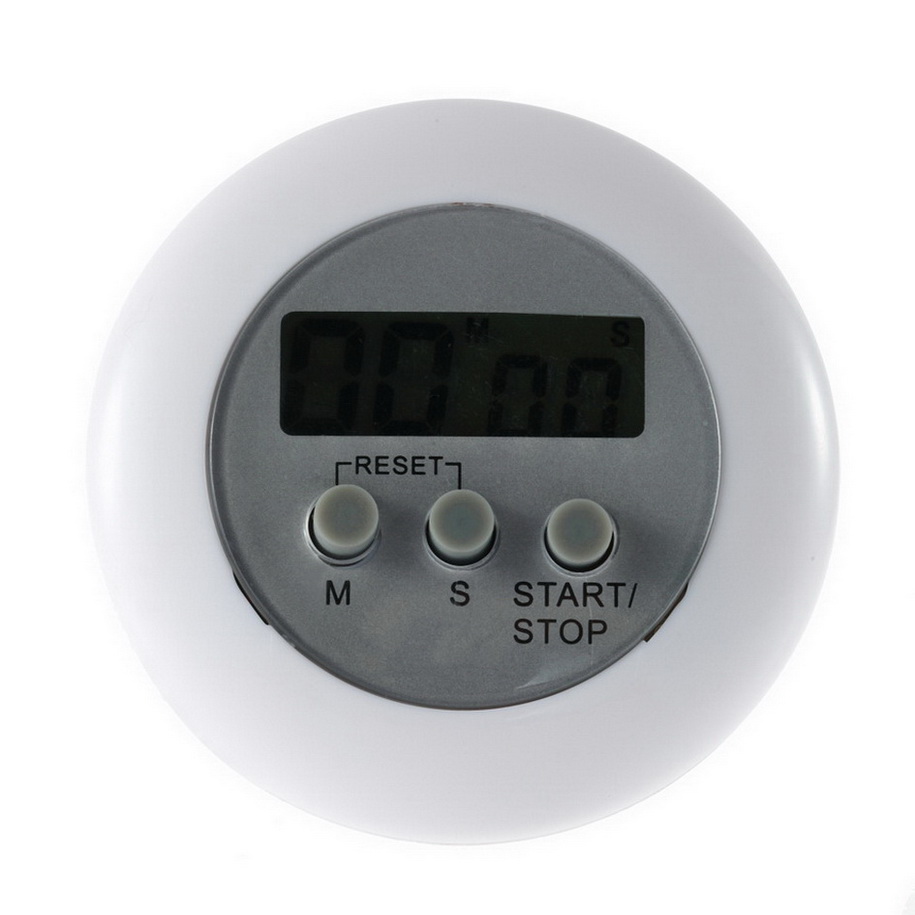 1pcs white Round Magnetic LCD Digital Kitchen Countdown Timer Alarm with Stand