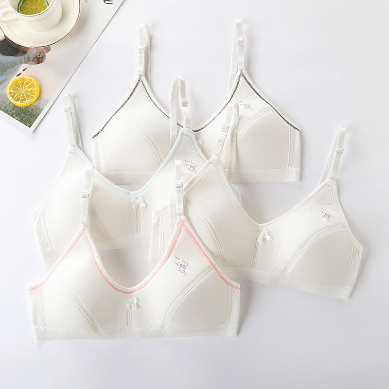 Developmental Girls Bra School Students Sling Bra Adolescent Comfortable Breathable No Steel Ring Bra 10 to 18 years old